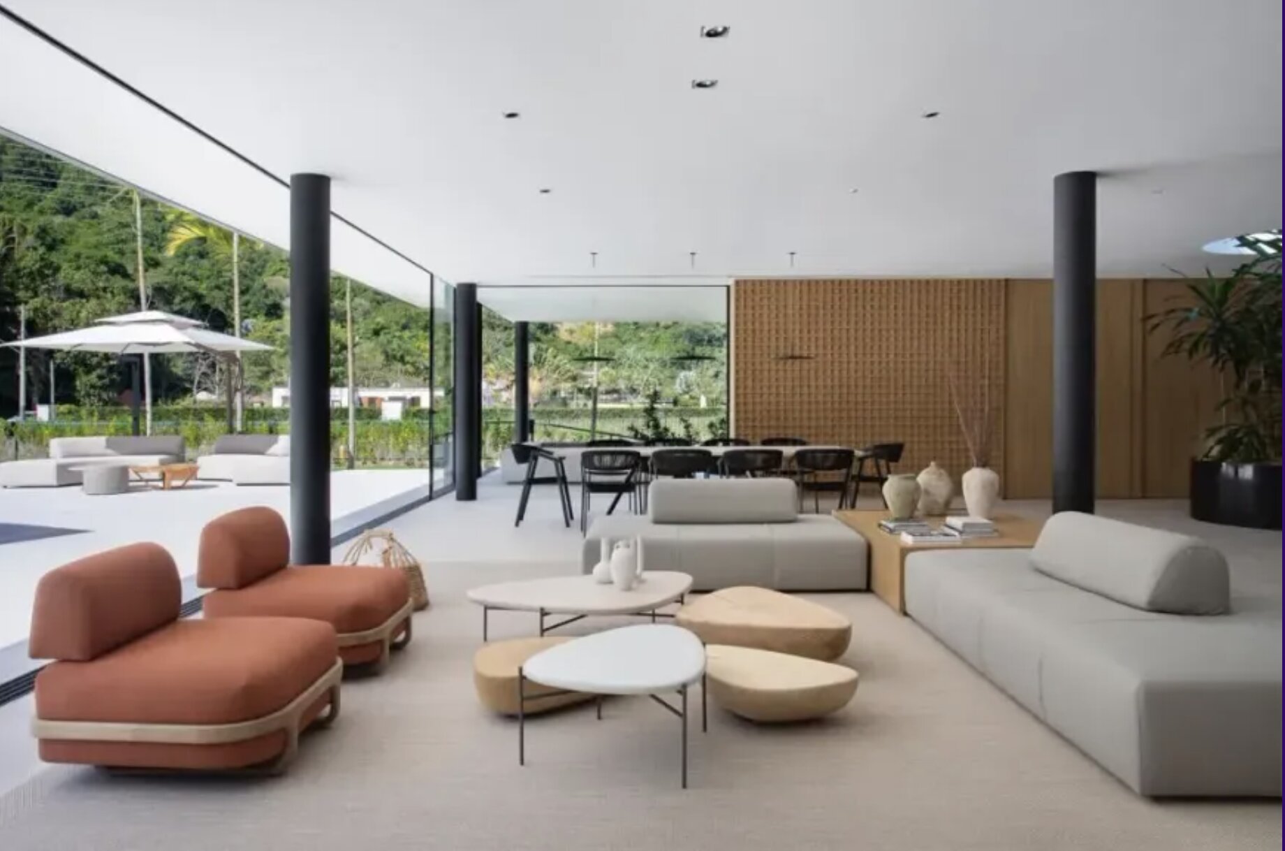 Living aberto para o gourmet